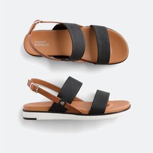 Market & Spruce Tarah Double Band Sling Back Sandal - Black
Size: 6.5